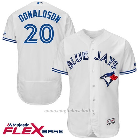 Maglia Baseball Uomo Toronto Blue Jays Josh Donaldson Autentico Collezione Bianco Flex Base